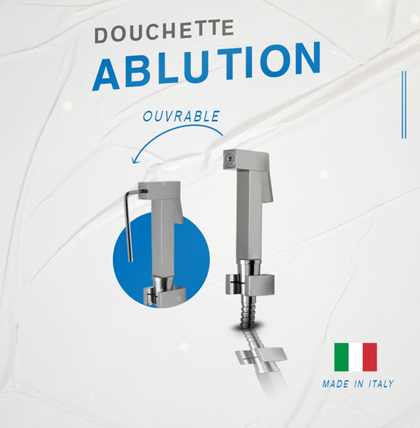 Kit ablution métal carré chr