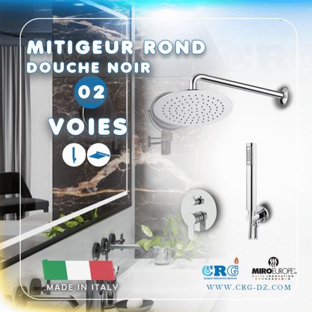 Kit mitigeur douche chr rond 02 voies