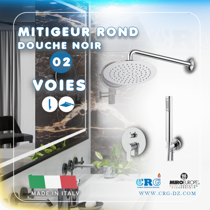 Kit mitigeur douche chr rond 02 voies