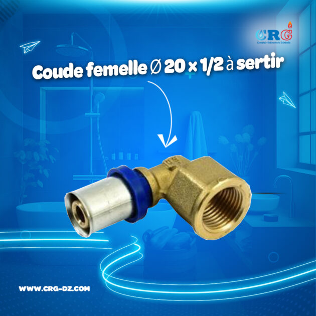 Coude femelle Ø 20×1/2 à sertir