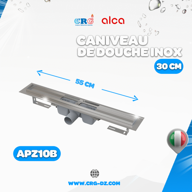 Caniveau douche inox 30 cm